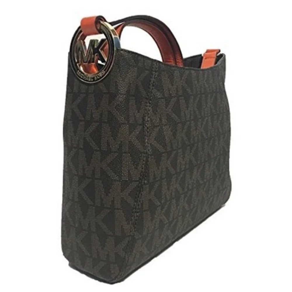 MICHAEL KORS FULTON MEDIUM BAG, BROWN/TANGERINE